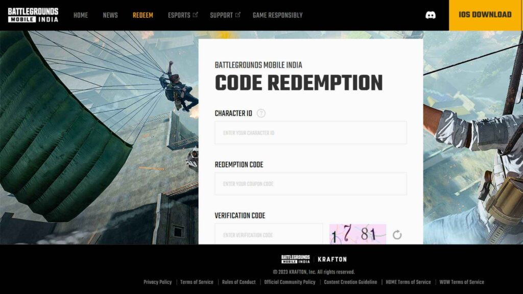 BGMI Redeem Codes